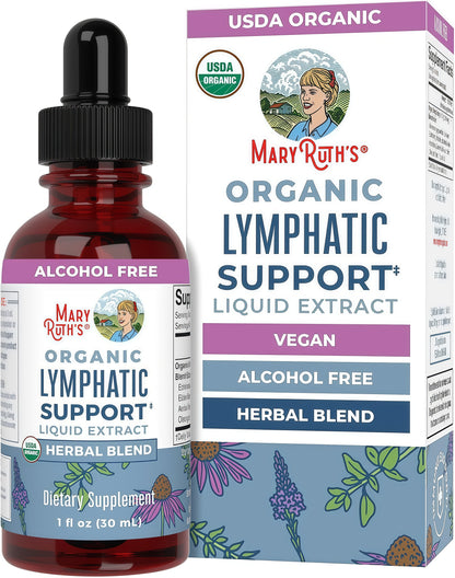 MARYRUTH'S Organic Lymphatic Support Liquid Drops, Herbal Blend, Non-GMO | USDA Organic, Herbal Blend with Echinacea & Elderberry, Blue Vervain, Vegan, Alcohol-Free, Non-GMO